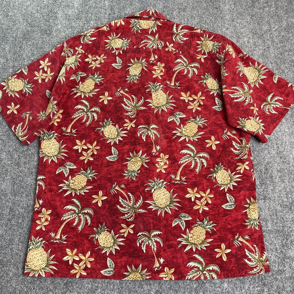 Pierre Cardin Shirt Mens Large Short Sleeve Button Up Pineapple Palms Beach Camp - Picture 2 of 6